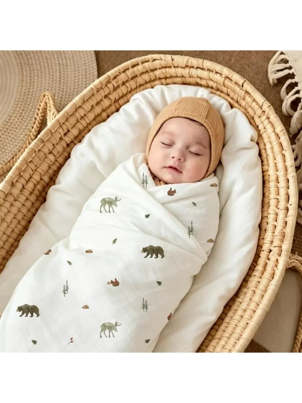 Soft Muslin Swaddle Blankets for Newborns, 4 Pack, Large 47x47